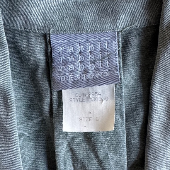 Vintage Rabbit Rabbit Rabbit Aqua Green Romper Size 6 - 100% Rayon - Picture 2 of 7